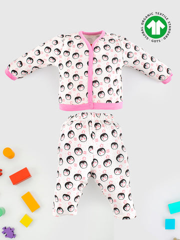 Kidbea 100% Bamboo Cotton Half Sleeve Elephant Night Suit/Top and Bottom Set for Baby Girl and Baby Boy